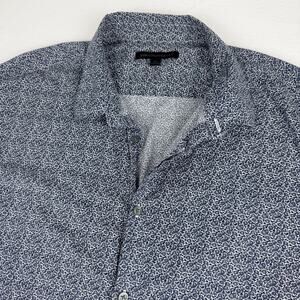 John Varvatos Star USA Floral Short Sleeve Button Up Shirt XL Navy White